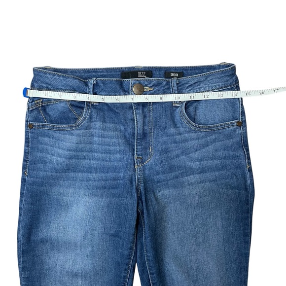 1822 Denim‎ Cropped Blue Boyfriend Jeans Rolled Hem Coastal Vacation Summer - Picture 3 of 8